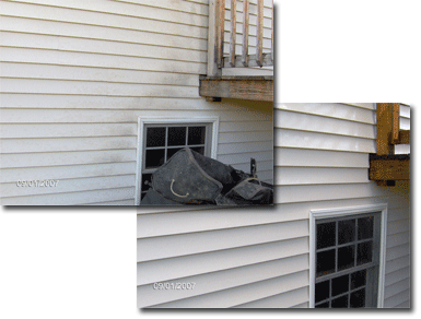 Low Pressure Power Washing -  House Siding Before & After