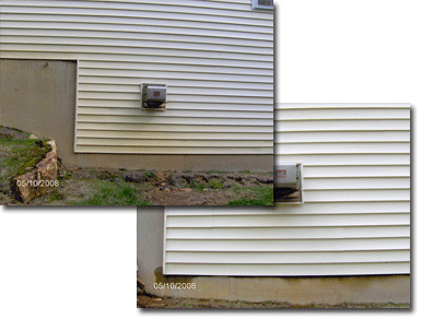 Low Pressure Power Washing -  House Siding Before & After