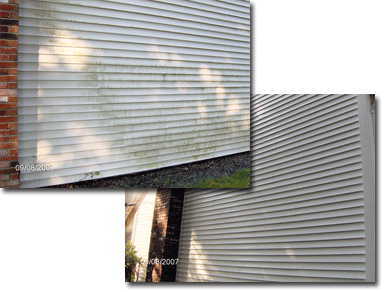 Low Pressure Power Washing -  House Siding Before & After